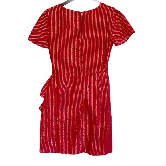NWT MAJORELLE Evelyn Mini Dress Red Silver Striped - Picture 8 of 11